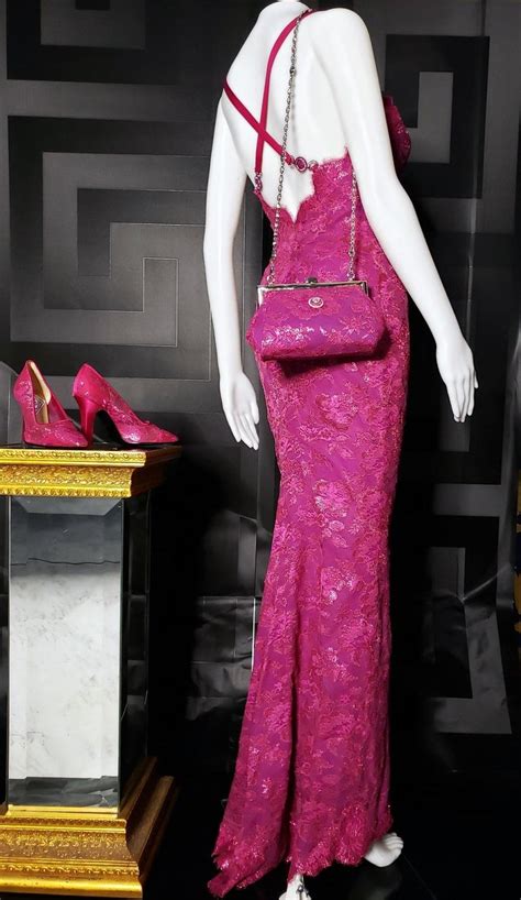 pink lace versace gown|versace robe cost.